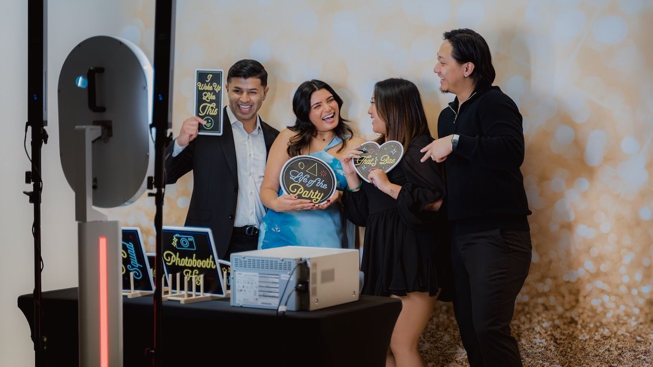Guests at an Encore photo booth